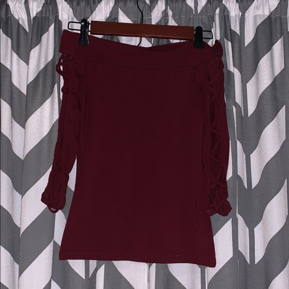 Off the shoulder long sleeve shirt